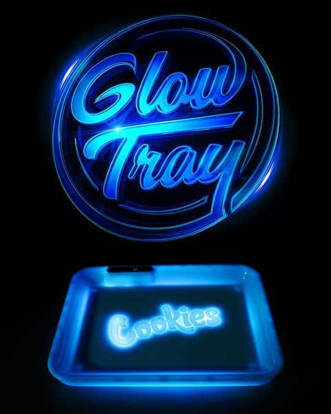 Cookies Glow rolling tray blue lit up