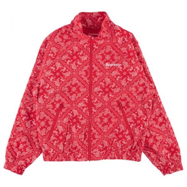 supreme bandana track jacket red