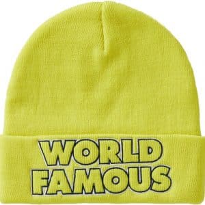 supreme outline beanie bright yellow back