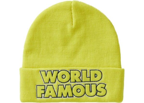 supreme outline beanie bright yellow back