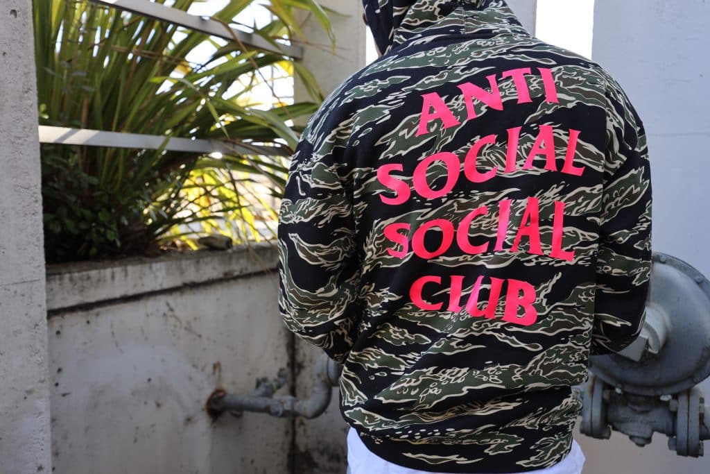 anti social social club camo hoodie
