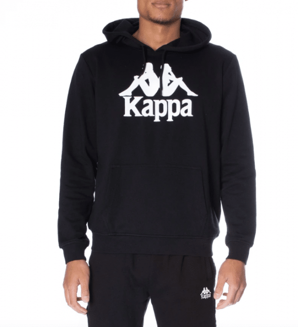 kappa authentic zimm hoodie black white