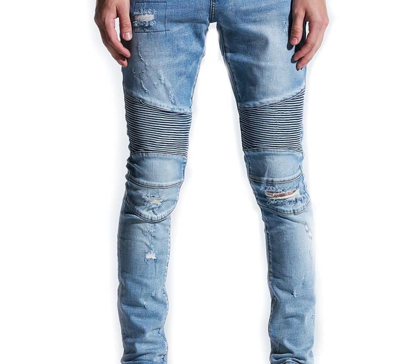 embellish biker jeans