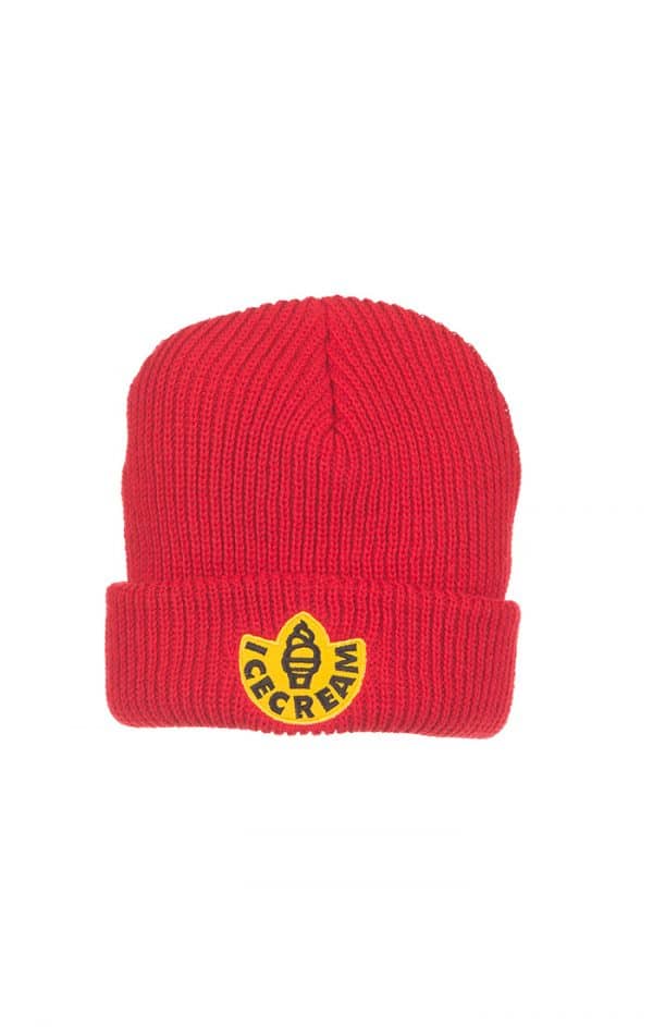 Ice Cream Rubber Knit Beanie Tango Red
