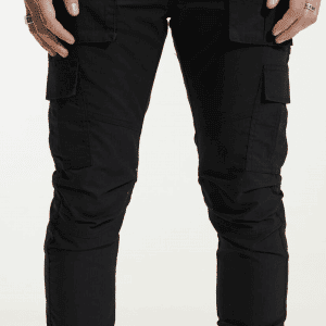 Crysp Denim Julian Cargo Pants Black CRYH22-207 Front