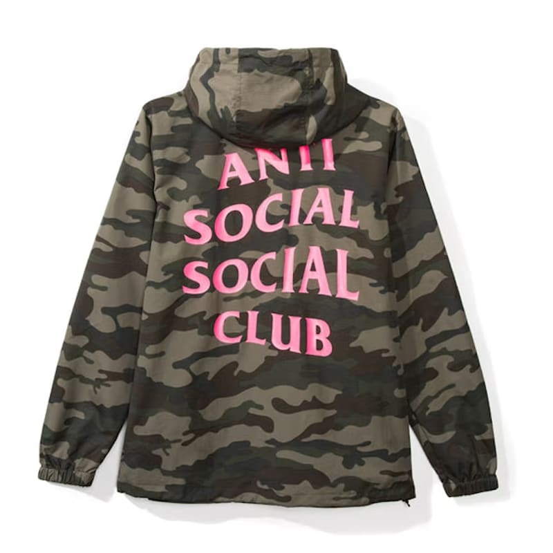 Anti Social Social Club EZ Anorak Green Camo Pink Back