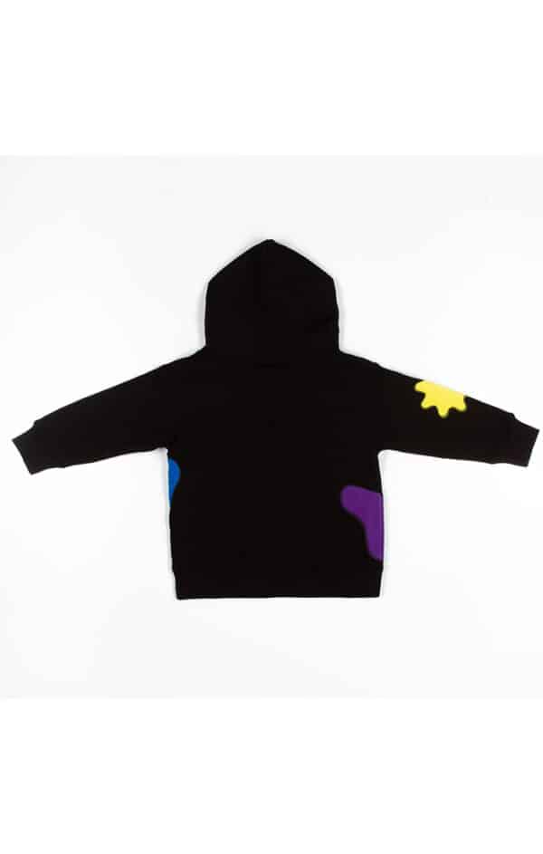 Kids Ice Cream Shapes Pullover Hoodie Black Back