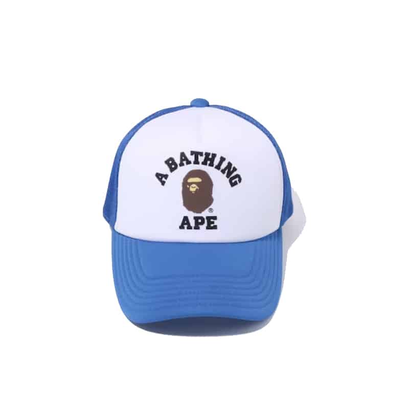 Bape College Trucker Hat Blue - Front