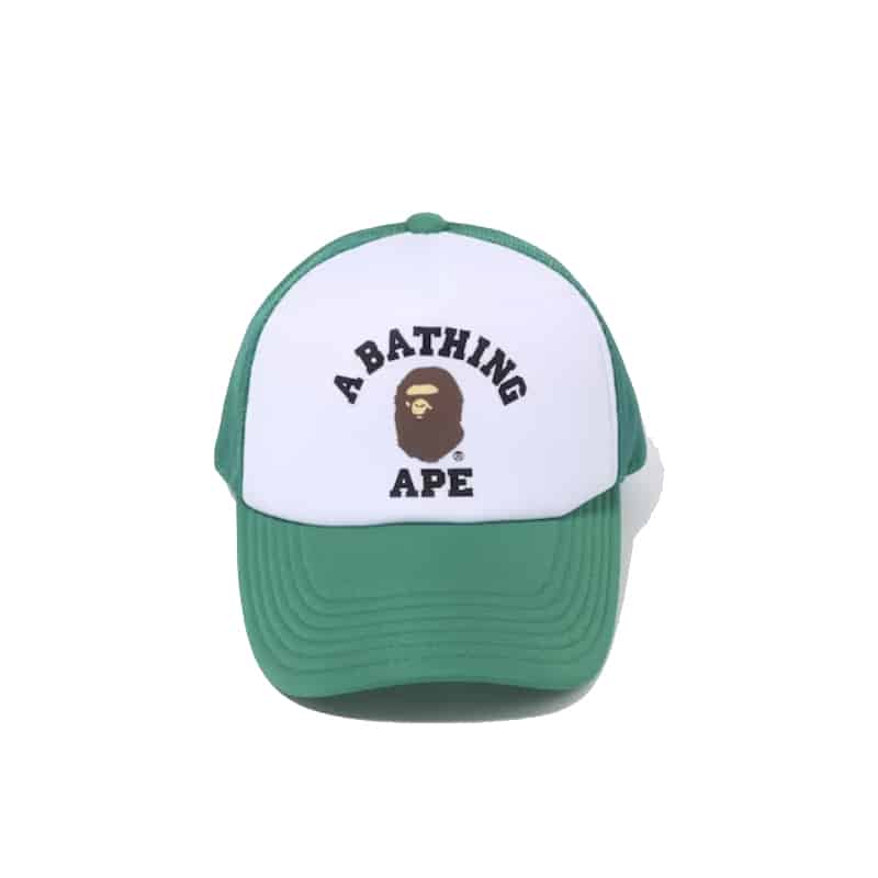 Bape College Trucker Hat Green - Front