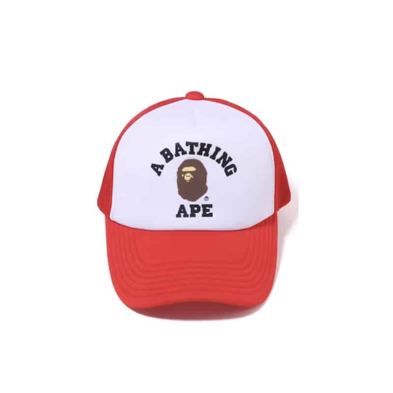 Bape College Trucker Hat Red - Front