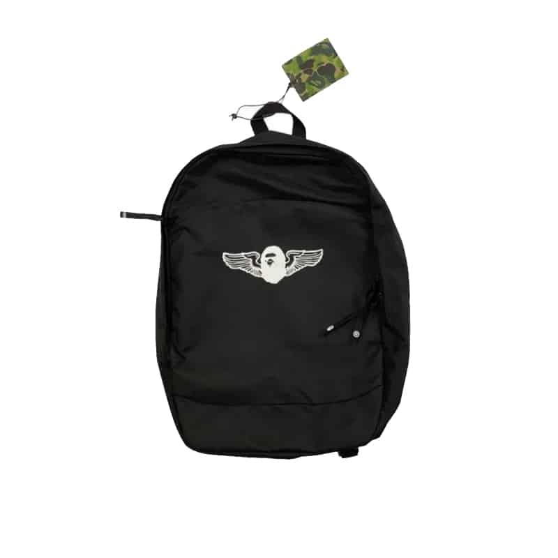Bape Wing Logo Backpack 2023 Black - Front