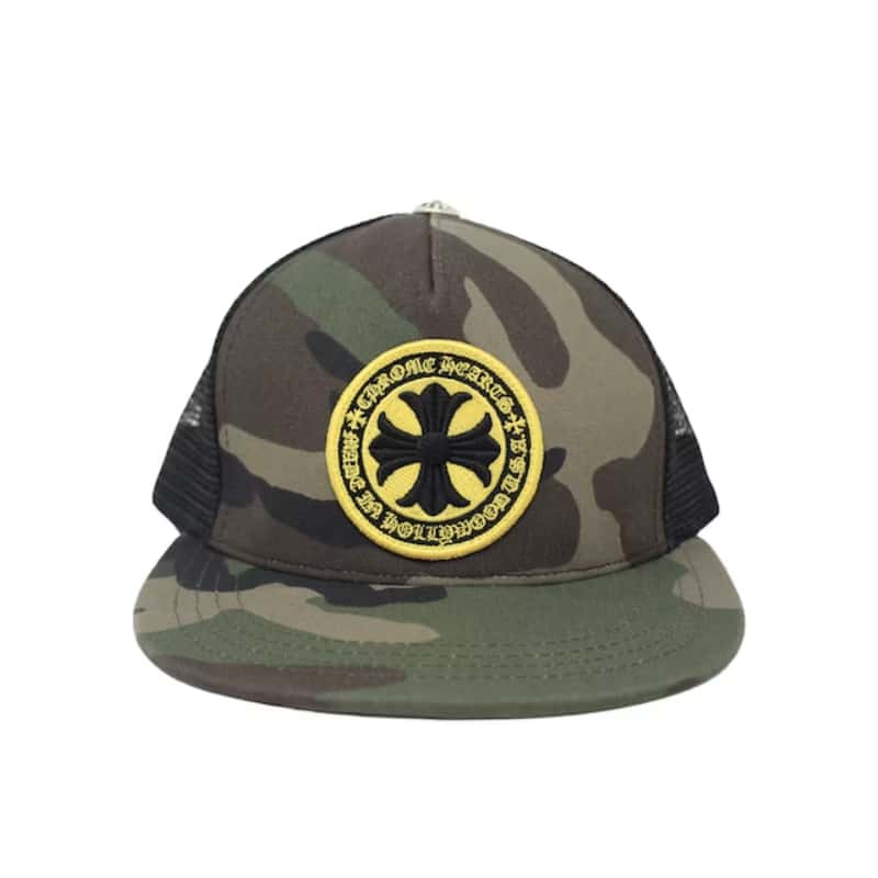 Chrome Hearts Plus Cross Seal Stamp Trucker Hat Green Camo - Front