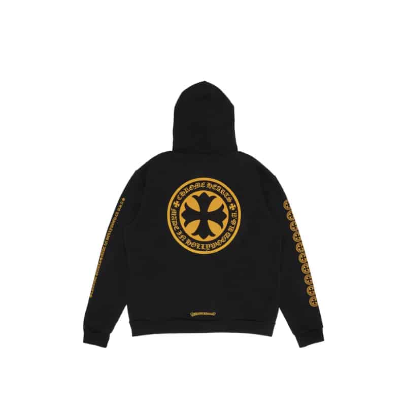 Chrome Hearts Plus Logo Pullover Hoodie Black/Yellow - Back