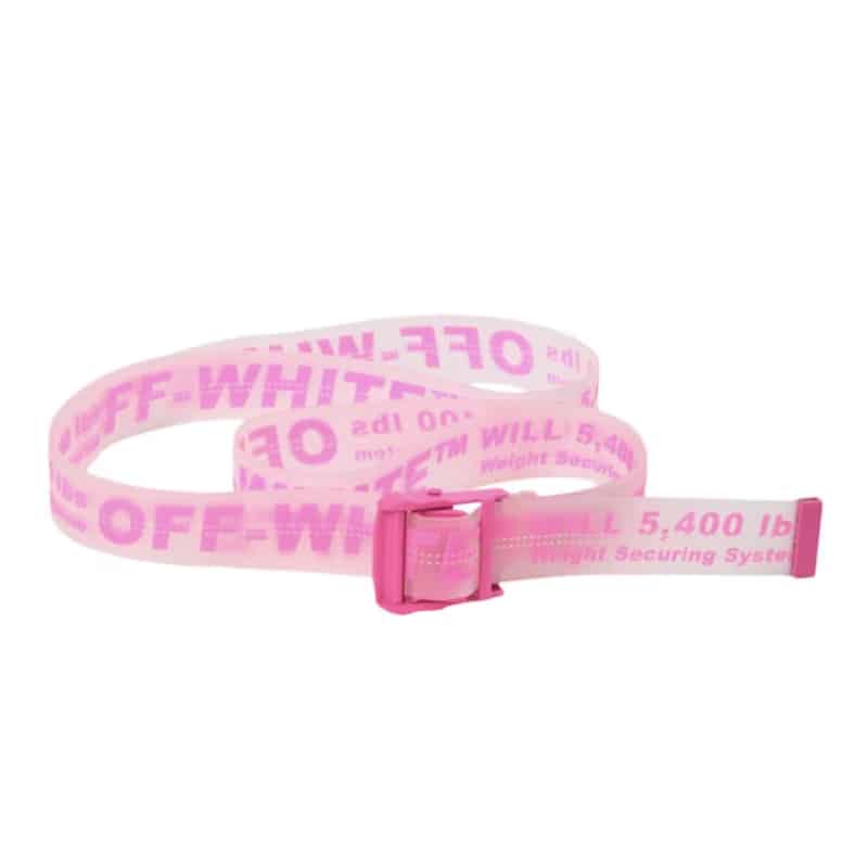 Off-White Rubber Industrial Belt - Pink/White