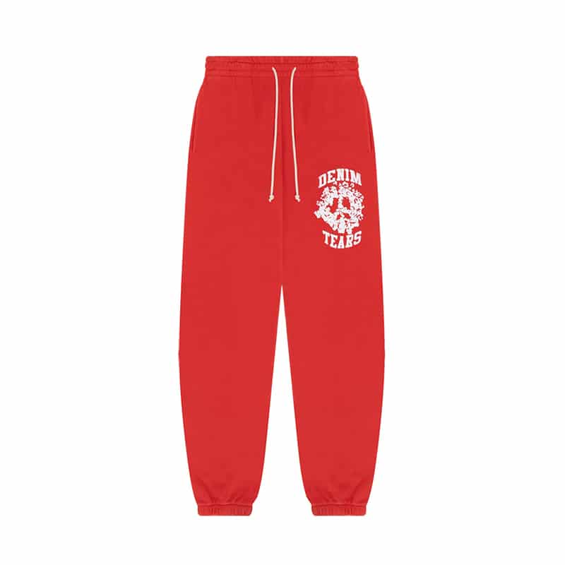 Denim Tears University Sweatpants Red - Front
