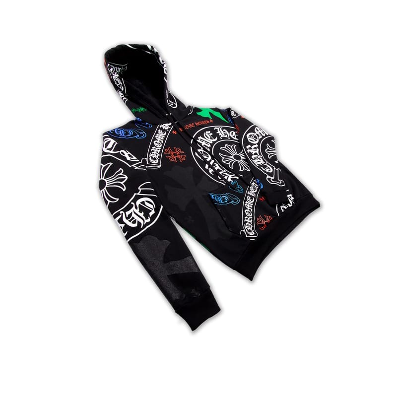 Chrome Hearts Stencil Hoodie Black - Front